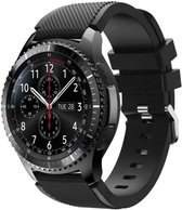 Samsung Galaxy Watch siliconen bandje  45mm / 46mm - zwart + glazen screen protector