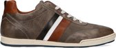 No Stress - Heren - Grijze leren sneakers met gestreept detail - Maat 43