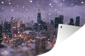 Tuinposter - Tuindoek - Tuinposters buiten - De Canadese stad Toronto tijdens een sneeuwdag - 120x80 cm - Tuin