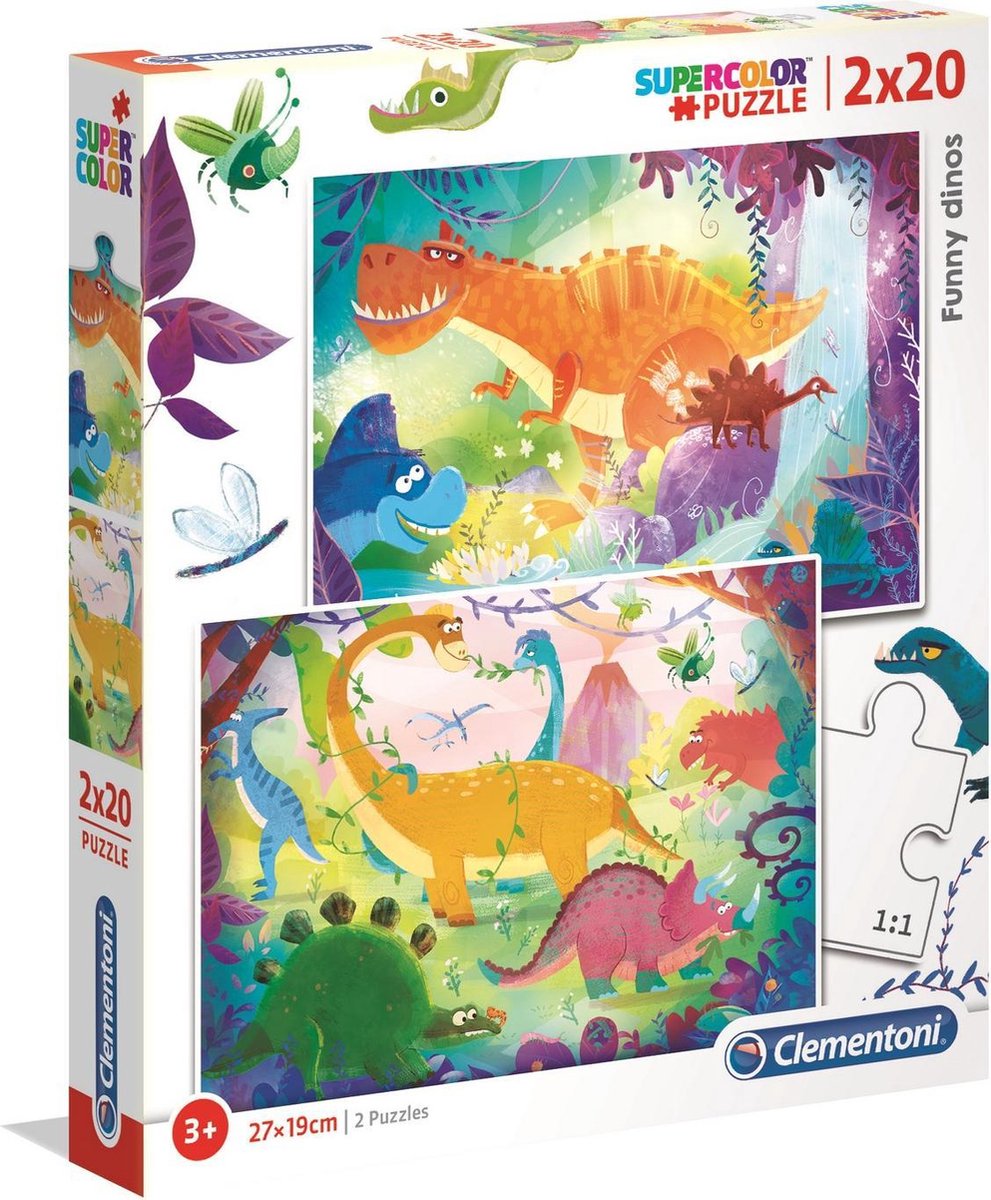 PUZZELS 2x20 stuks - Dinosaurussen