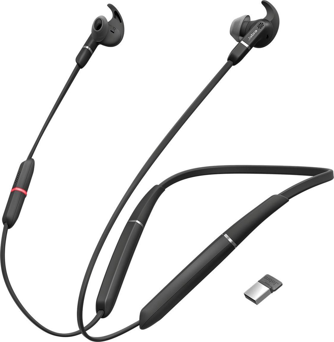 Jabra Evolve 65e MS & Link 370 Headset Neckband Bluetooth Zwart
