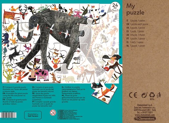 Clementoni Legpuzzel Eco Olifant 24 Stukjes, puzzels kinderen van Clementoni — afbeelding 4