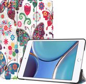 Hoes voor iPad Mini 2021 tablet hoes voor 6e generatie Apple iPad Mini - Tri-Fold Book Case - Vlinders
