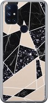 OnePlus Nord N10 5G hoesje siliconen - Abstract painted | OnePlus Nord N10 5G case | zwart | TPU backcover transparant