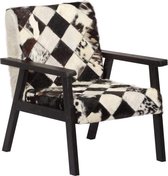 Medina Fauteuil echt leer zwart en wit