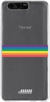 6F hoesje - geschikt voor Honor 9 -  Transparant TPU Case - #LGBT - Horizontal #ffffff