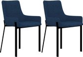 Medina Eetkamerstoelen 2 st stof blauw