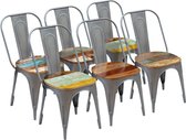 Medina Eetkamerstoelen 6 st massief gerecycled hout