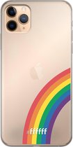 6F hoesje - geschikt voor iPhone 11 Pro Max -  Transparant TPU Case - #LGBT - Rainbow #ffffff