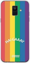 6F hoesje - geschikt voor Samsung Galaxy A6 (2018) -  Transparant TPU Case - #LGBT - Ha! Gaaay #ffffff