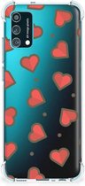 Hippe Hoesje Geschikt voor Samsung Galaxy M02s | A02s Smartphone hoesje met doorzichtige rand Hearts