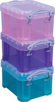 Really Useful Box 0,14 liter, geassorteerde kleuren, pak van 3 stuks