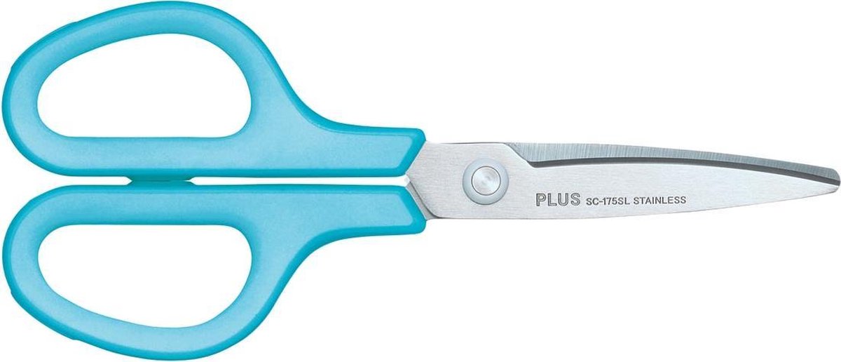 Plus FitCut Curve SMART schaar voor linkshandigen, 17,5 cm, blauw, op blister