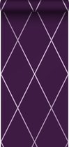 Origin behang ruiten paars - 345715 - 53 cm x 10,05 m