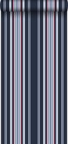 ESTAhome behang strepen marine blauw - 115637 - 53 cm x 10,05 m