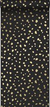 ESTAhome behang terrazzo zwart en goud - 139134 - 0.53 x 10.05 m