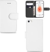 Geschikt voor iPhone 5 | 5s | SE Hoesje Wit met Pasjeshouder