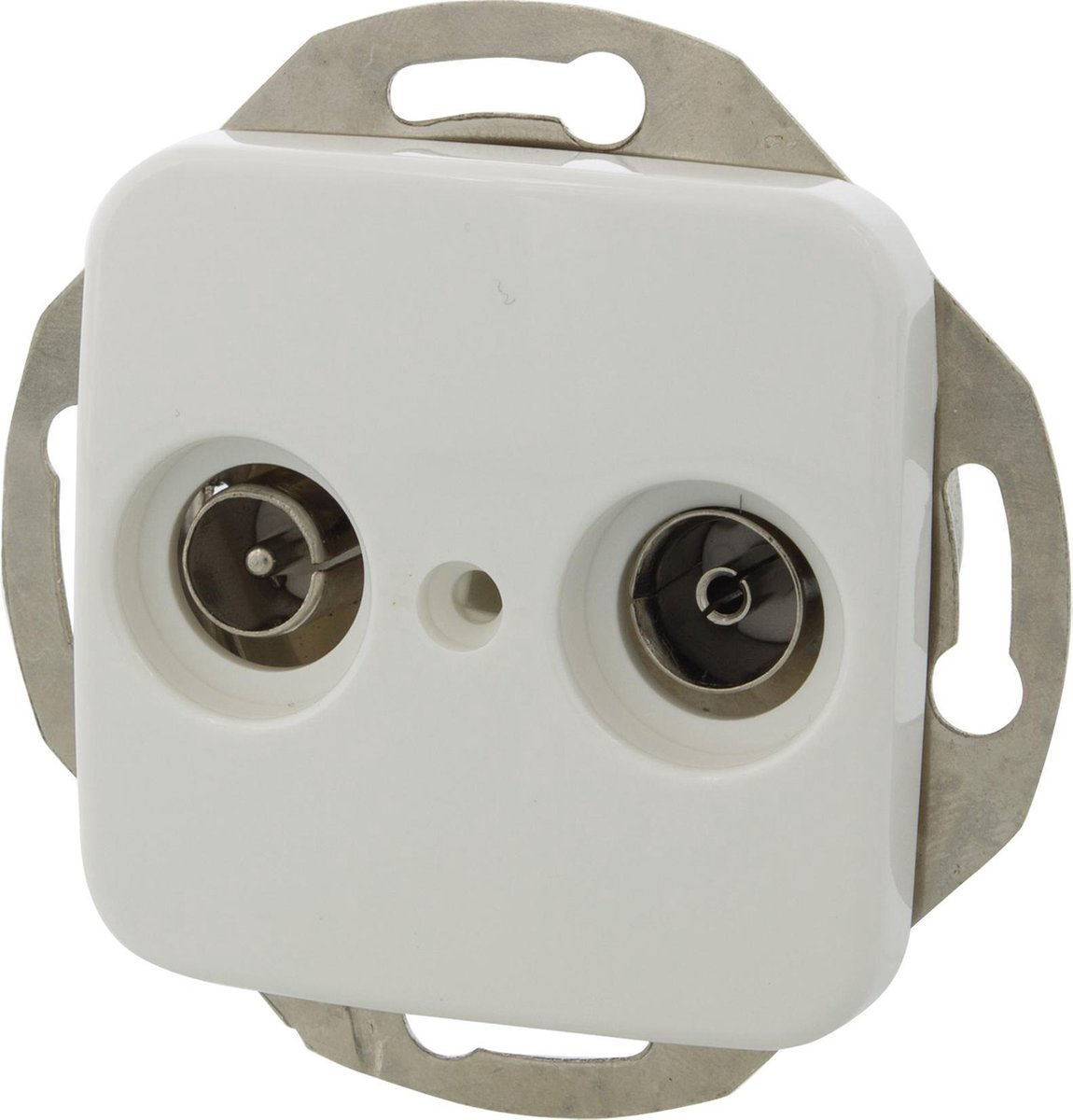 Busch-Jaeger Reflex Radio/TV Wandcontactdoos - Inbouw - Polarwit