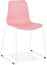 Alterego EXPO' moderne roze stoel met benen in wit metaal