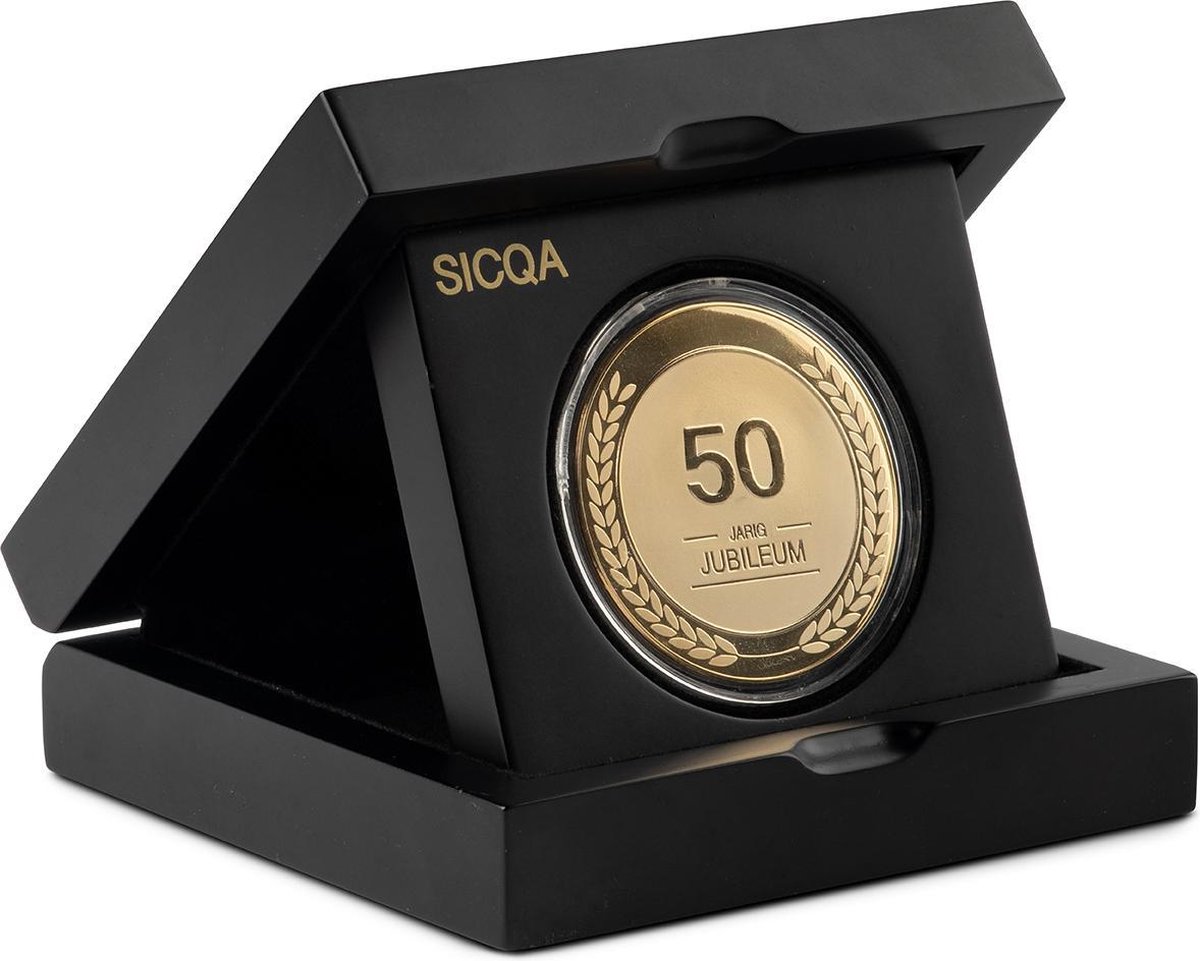 Fictief Tientallen Sprong Sicqa | 22K Gouden munt (verguld)| 50 Jaar jubileum | 50 jaar getrouwd |  Luxe... | bol.com