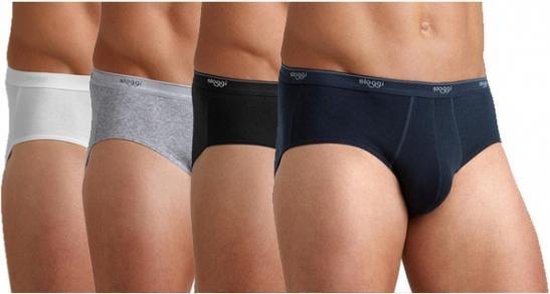 Set de 4 pièces sloggi underwear basic black midi slip homme 95% coton / 5% élasthanne, taille: M