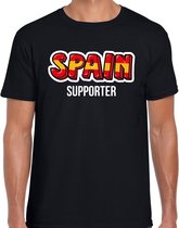 Zwart Spain fan t-shirt voor heren - Spain supporter - Spanje supporter - EK/ WK shirt / outfit L