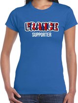 Blauw France fan t-shirt voor dames - France supporter - Frankrijk supporter - EK/ WK shirt / outfit 2XL