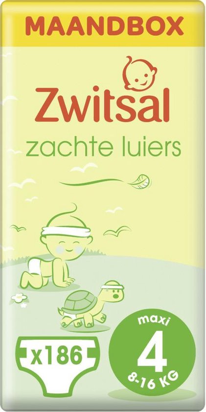 Zwitsal Luiers Maxi - Maat 4 - 186 stuks - Voordeelverpakking