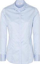 ETERNA dames blouse slim fit - stretch satijnbinding - lichtblauw -  Maat: 44