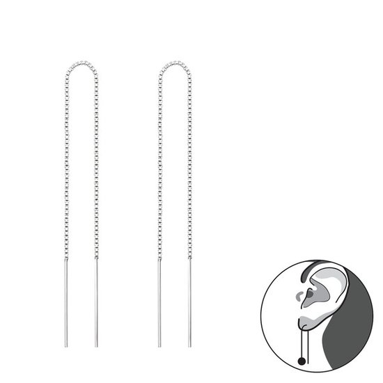 boucles d'oreilles en argent | Enfiler les boucles d'oreilles | Argent Sterling 925