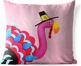 Buitenkussens - Tuin - Flamingo in kalkoenkostuum - 50x50 cm