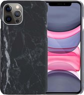 Hoes voor iPhone 11 Pro Hoesje Marmer Case Hard Cover - Hoes voor iPhone 11 Pro Case Marmer Hoes Back Cover - Zwart