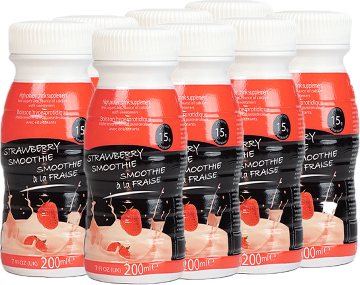 Goedkoopste Protiplan | Tray Proteïne Smoothie Aardbei | 8 x 200 ml | Heerlijke Smoothie Eiwitdieet | Voordeelpak | Ready to Go Proteïne drank | Snel afvallen zonder hongergevoel!