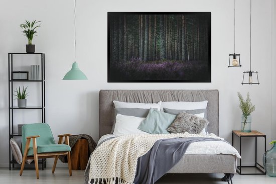 Photo encadrée - Cadre photo Lavande en forêt noir sans passe partout 120x80 cm - Affiche encadrée (Décoration murale salon / chambre)