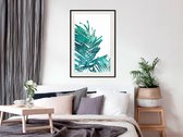 Artgeist - Schilderij - Teal Palm On Background - Multicolor - 30 X 45 Cm