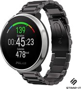 Stalen Smartwatch bandje - Geschikt voor  Polar Unite stalen band - zwart - Strap-it Horlogeband / Polsband / Armband