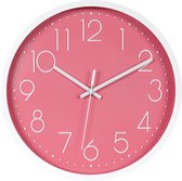LW Collection keukenklok roze 30cm - kleine wandklok - muurklok - stille klok - keukenklok stil uurwerk