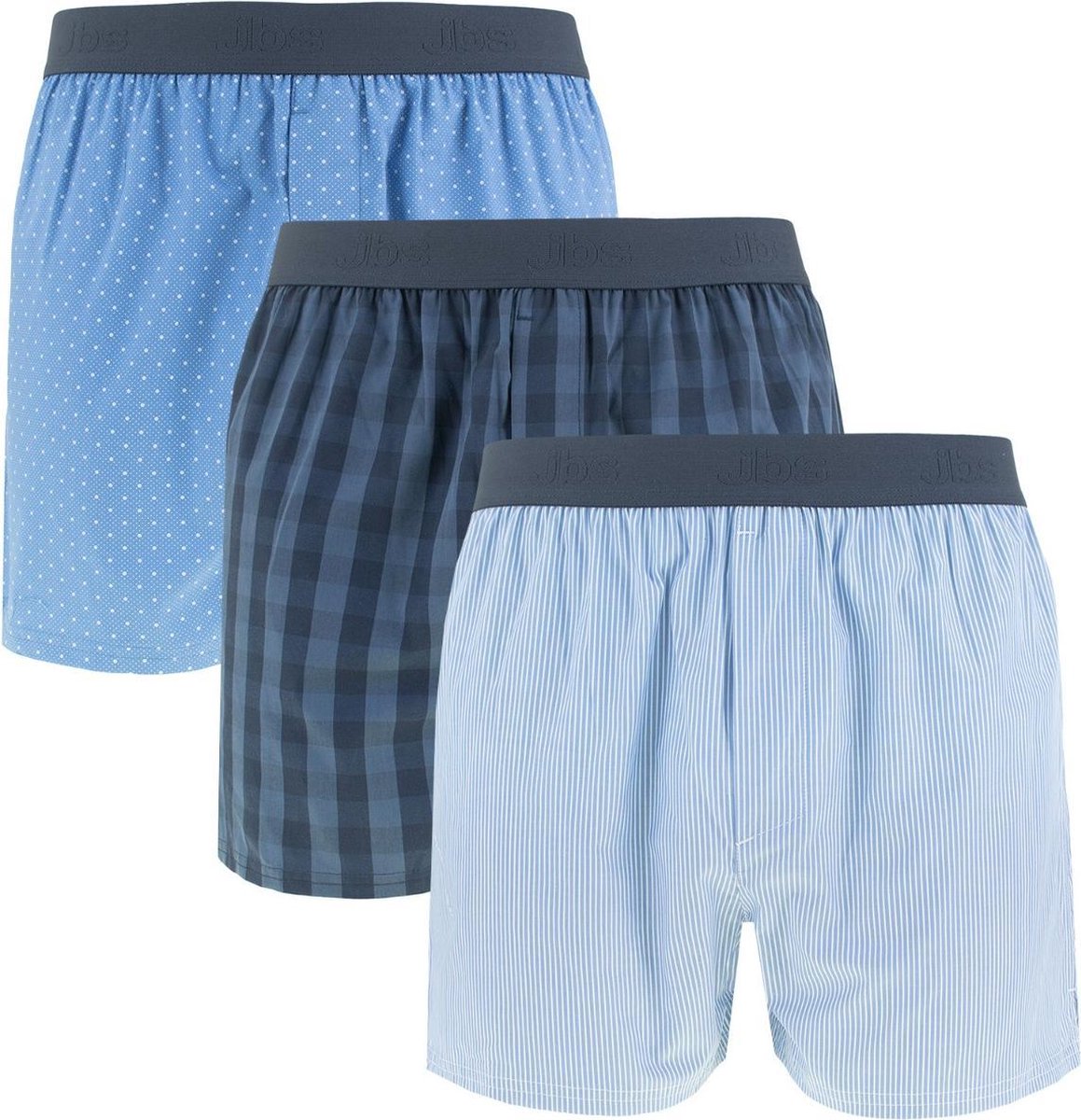 JBS heren 3P wijde boxers blauw