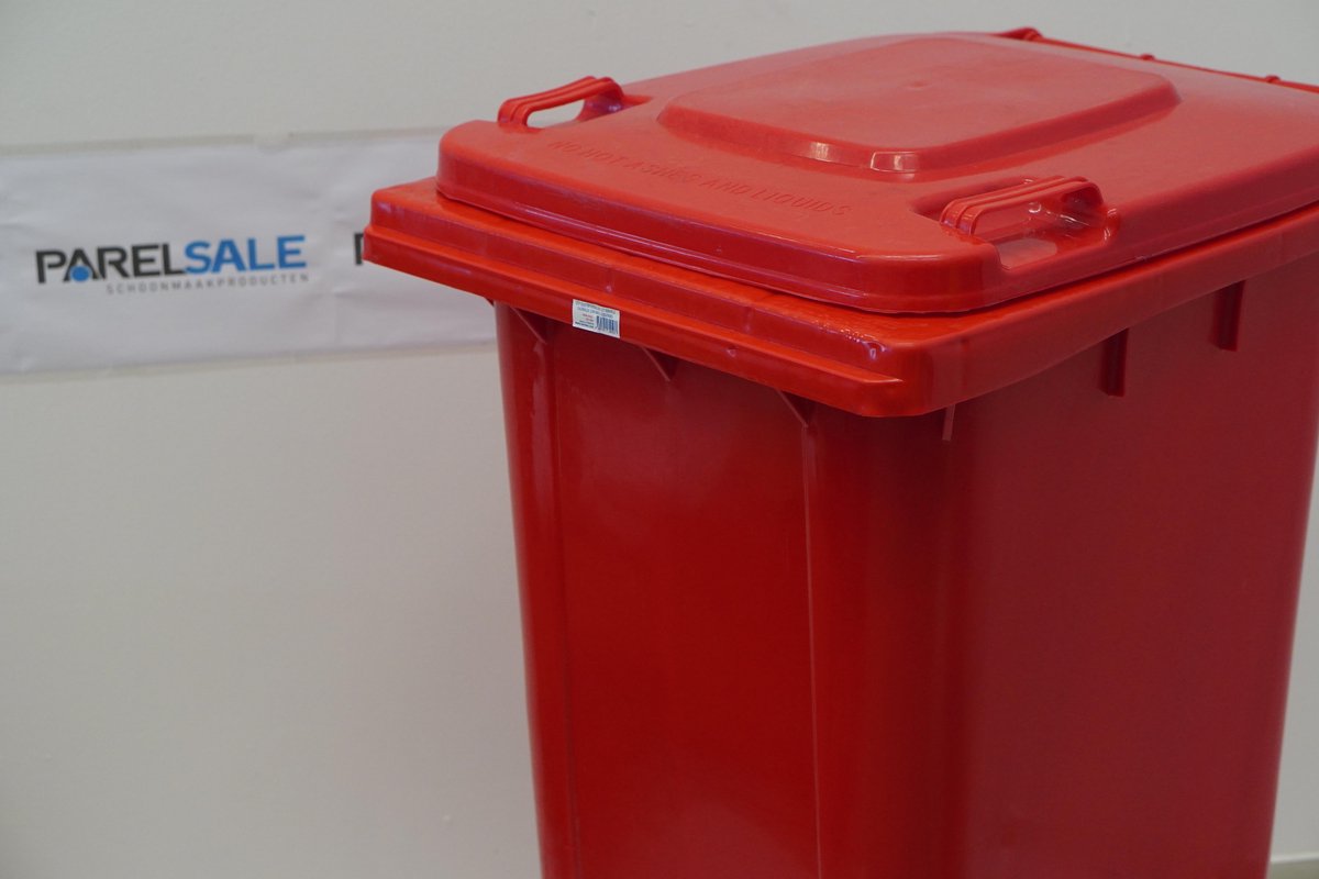 Kunststof Kliko Afval Rolcontainer container - 240 liter rood