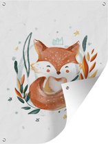 Tuin decoratie Illustratie van een baby vos - 30x40 cm - Tuindoek - Buitenposter