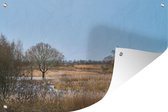 Tuindecoratie Het winterlandschap van het Nationaal park The Broads in Engeland - 60x40 cm - Tuinposter - Tuindoek - Buitenposter