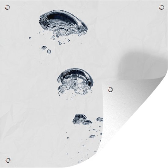Grandes bulles d'air dans l'eau affiche de jardin 100x100 cm - Toile de jardin / Toile d'extérieur / Peintures pour l'extérieur (décoration de jardin)