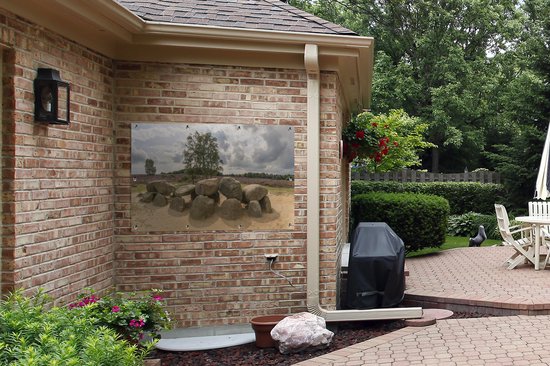 Affiche de jardin A hunebed in the Dutch Drenthe 120x80 cm - Toile de jardin / Toile d'extérieur / Peintures d'extérieur (décoration de jardin)
