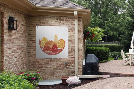 Toile jardin Automne - Arbre - Aquarelle - 100x100 cm