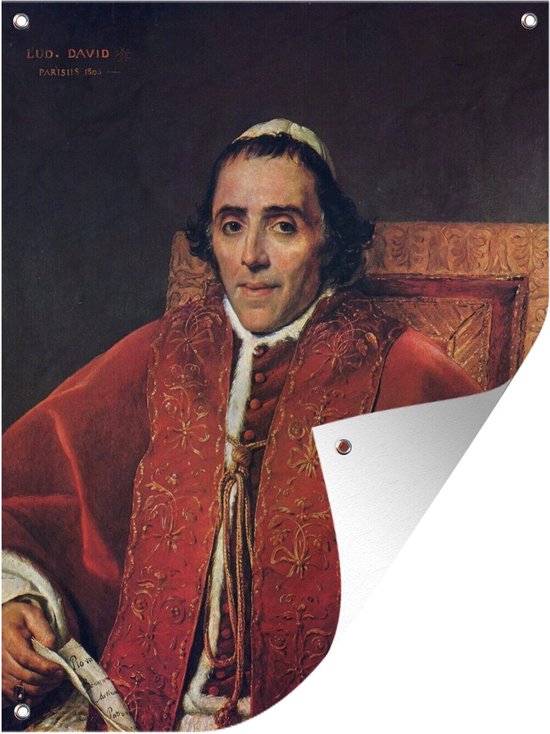 Décoration de Jardin Pape Pie VII - Peinture de Jacques-Louis David - 30x40 cm - Toile jardin