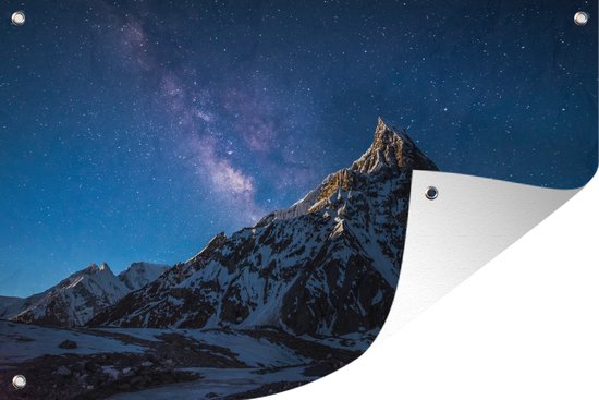 Starry sky over K2 mountain garden poster toile en vrac 60x40 cm - petit - toile de jardin / toile d'extérieur / Peintures pour l'extérieur (décoration de jardin)