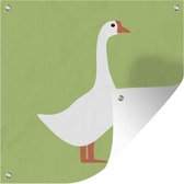 Tuindoek Een illustratie van een gans op een groene achtergrond - 100x100 cm