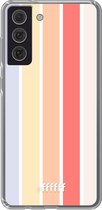 6F hoesje - geschikt voor Samsung Galaxy S21 FE -  Transparant TPU Case - Vertical Pastel Party #ffffff