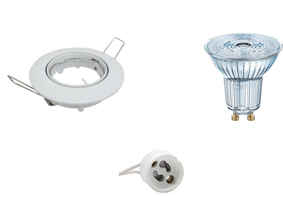 OSRAM - LED Spot Set - Parathom PAR16 940 36D - GU10 Fitting - Dimbaar - Inbouw Rond - Glans Wit - 3.7W - Natuurlijk Wit 4000K - Kantelbaar Ø82mm