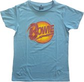 David Bowie Heren Tshirt -S- Vintage Diamond Dogs Blauw